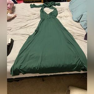 Elegant Green Maxi Infiniti Dress